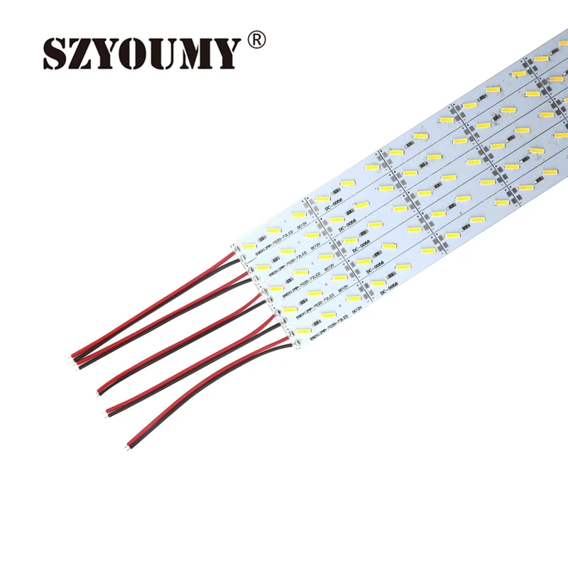 SZYOUMY 12 V 5630 7020 72 светодиодный 100 см светодиодный бар жёсткая планка 1 м Высокий люмен Алюминий для кухни под шкафом холодный теплый белый