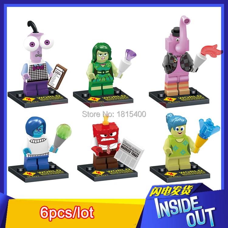 2015 Movie Toys Doll Inside Out Anime Action Figure Kids DIY Toys Plastic Building Blocks Bricks
