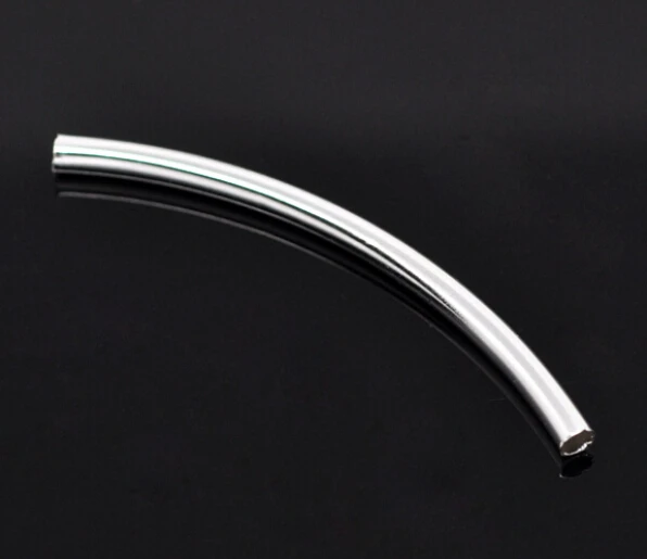 Wholesale Genuine Pure Silver Tube Findings 2*40mm Solid Sterling