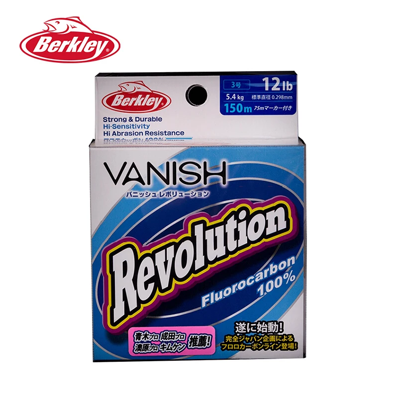 Berkley VANISH Revolution 150 м Фторуглеродные рыболовные лески 2,5-14LB супер сильная брендовая линия лидер чистая бестеневая устойчивость