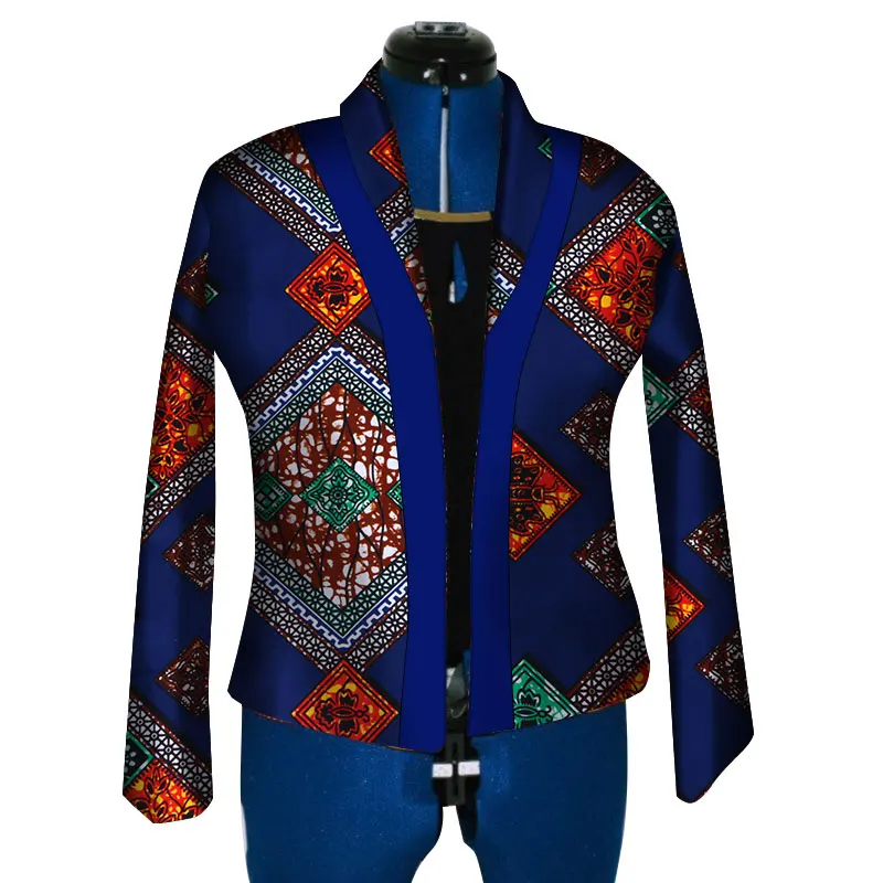 Новая африканская восковая штамповка пальто Дашики женский Блейзер Плюс Размер 6xl Африканский стиль Одежда для женщин повседневный укороченный топ пальто WY3794 - Цвет: 9