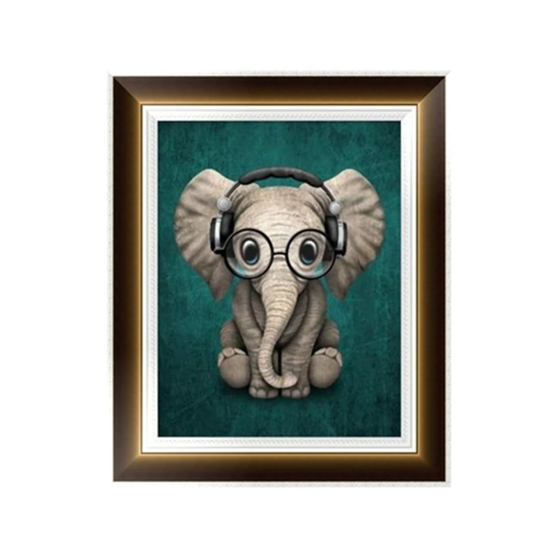 

DIY Elephant 5D Diamond Embroidery Painting Cross Stitch Art Craft Home Decor