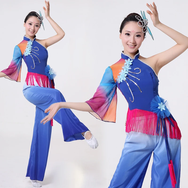 Plus Size 3XL Women Chinese Style Daning Dress 3 PCS Standard Dance