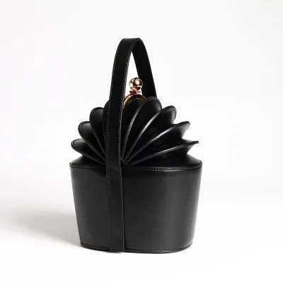 

Catwalk new leather ladies handbags kale basket pineapple organ bucket handcuffs minority female bag