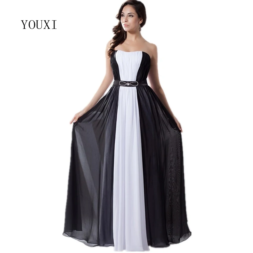 white strapless chiffon dress