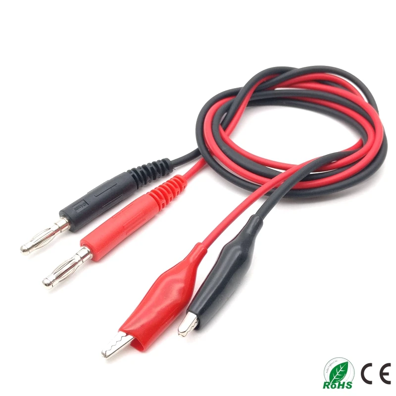 

1 Pair Alligator Testing Cord Cable Lead Clip to Banana Plug for Multimeter Test High Quality 80CM