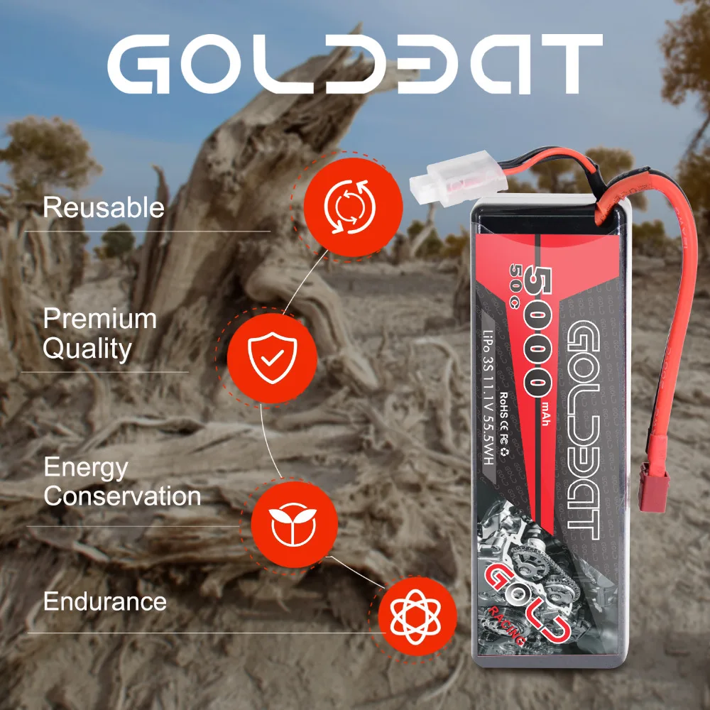 GOLDBAT 5000mAh LiPo батарея 11,1 V 3S RC LiPo батарея для rc автомобиля LiPo 3S lipo 50C с T& XT60 Разъем для RC Heli Дрон автомобиль Лодка