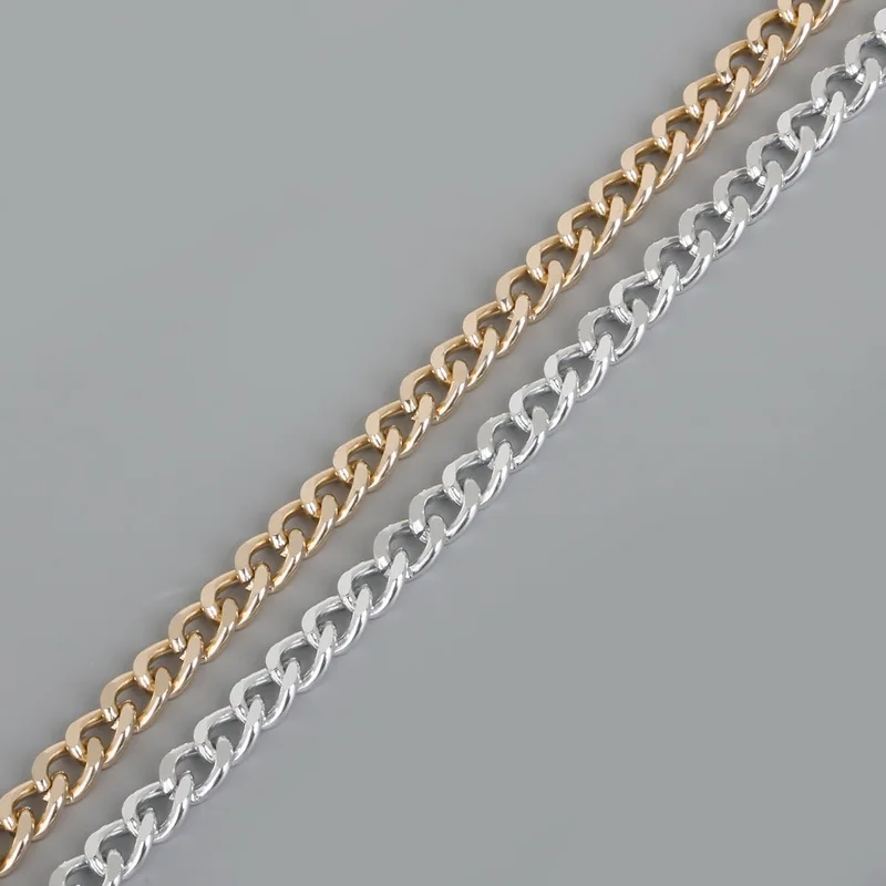 2メートル/ロット11 × 8ミリメートルシルバー/ゴールドアルミバルクチェーンネックレスブレスレットペンダントチェーン用ジュエリー作るdiy