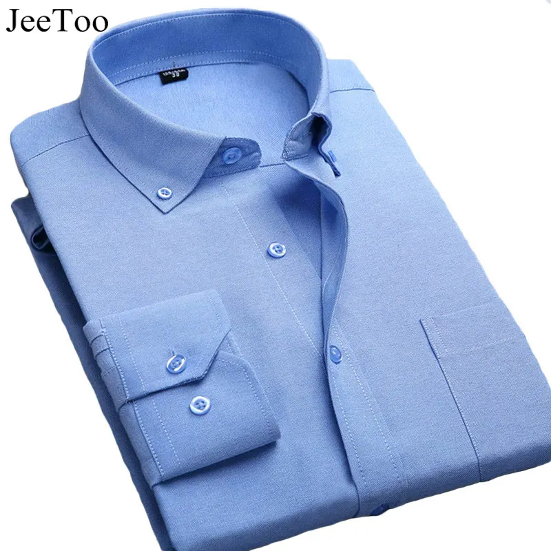 JeeToo Brand Men Shirt 2018 Long Sleeve Slim Fit Mens Casual Shirts