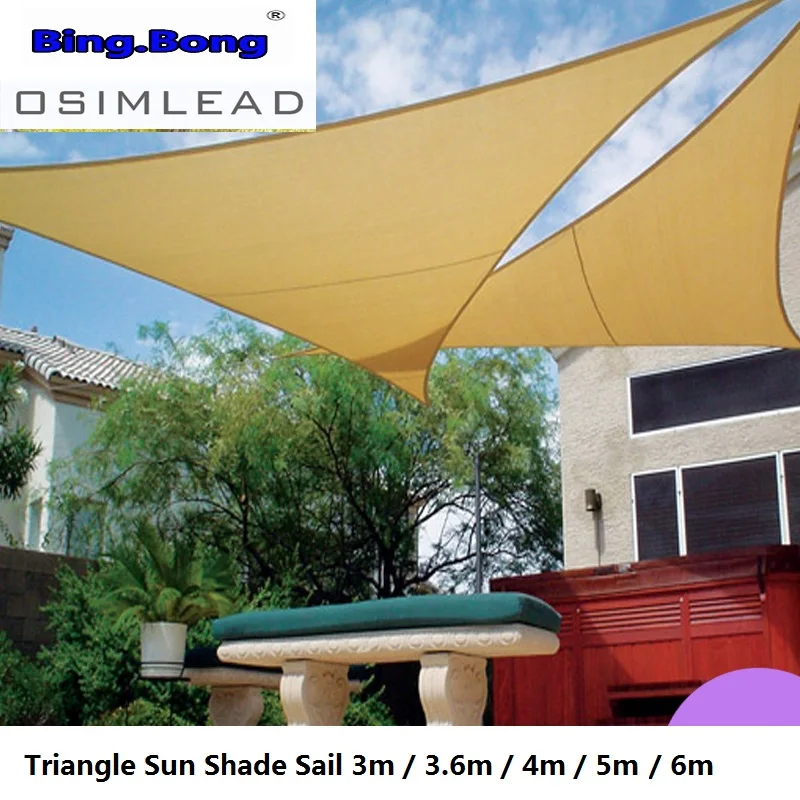 

Outdoor Sun Shade Sail HDPE Triangular Shade Sail 3m 3.6m 5m Taupe Sun Shelter Canopy Garden Patio Awnings Canvas Shading Cloth