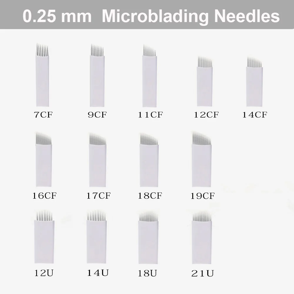 Biomaser 0,25 мм нано лезвия микроблейдинг ИГЛЫ Перманентный макияж бровей татуировки иглы Лезвия Microblade 3D вышивка