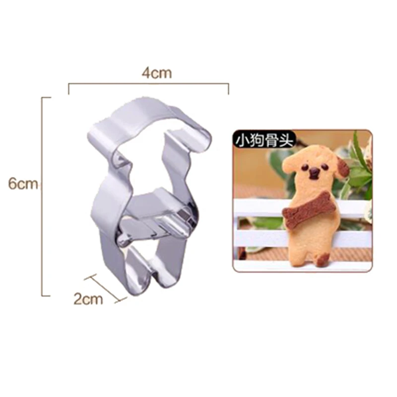 

Cartoon Dog Cutter Cake Decoration Tools 2 Pcs Stainless Steel Water Drop Shape Fondant Animal Print Molds Stencils Cookie Tools