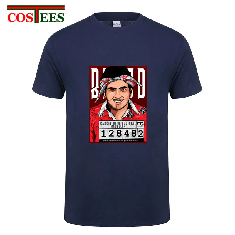 Camisetas Plata O Plomo Футболка мужская на заказ Pablo Escobar Серебряная или свинцовая футболка