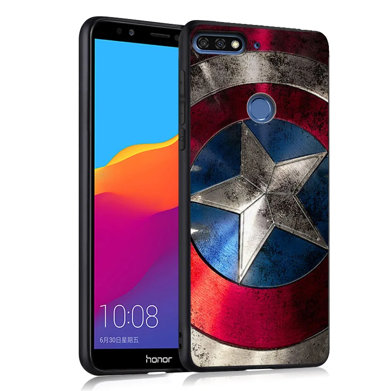 Чехол для Huawei Honor 7A Pro черный рельефный 3D чехол 7 A силиконовый с мультяшным