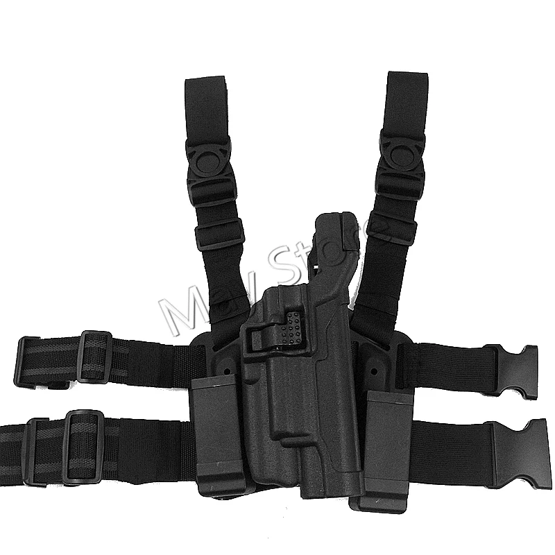 Tactical Army Gun Holster RH Drop Leg Holster Belt Thigh Adjustable Hunting Holster fits Colt