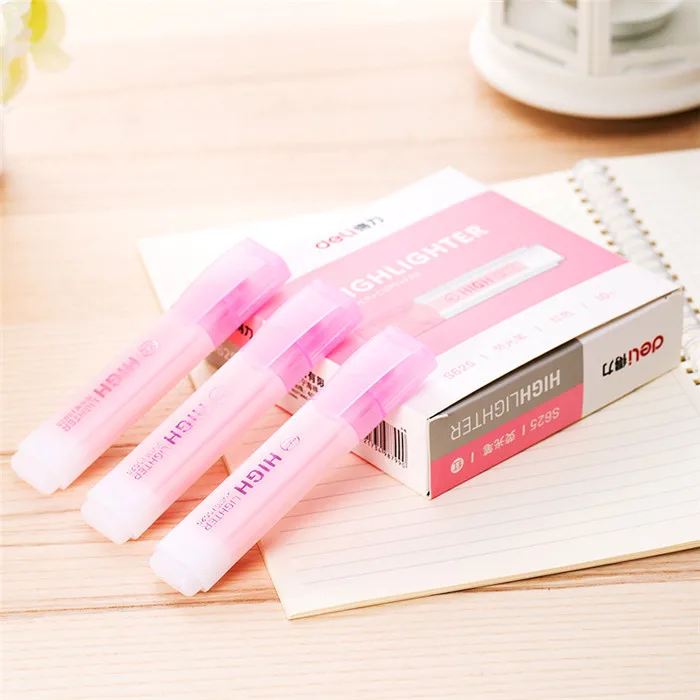 Deli 6 Color Highlighter Waterproof Art Drawing Writing Markers Pen Fast Dry Fluorescent Bright Color Office School Highlighters (21)
