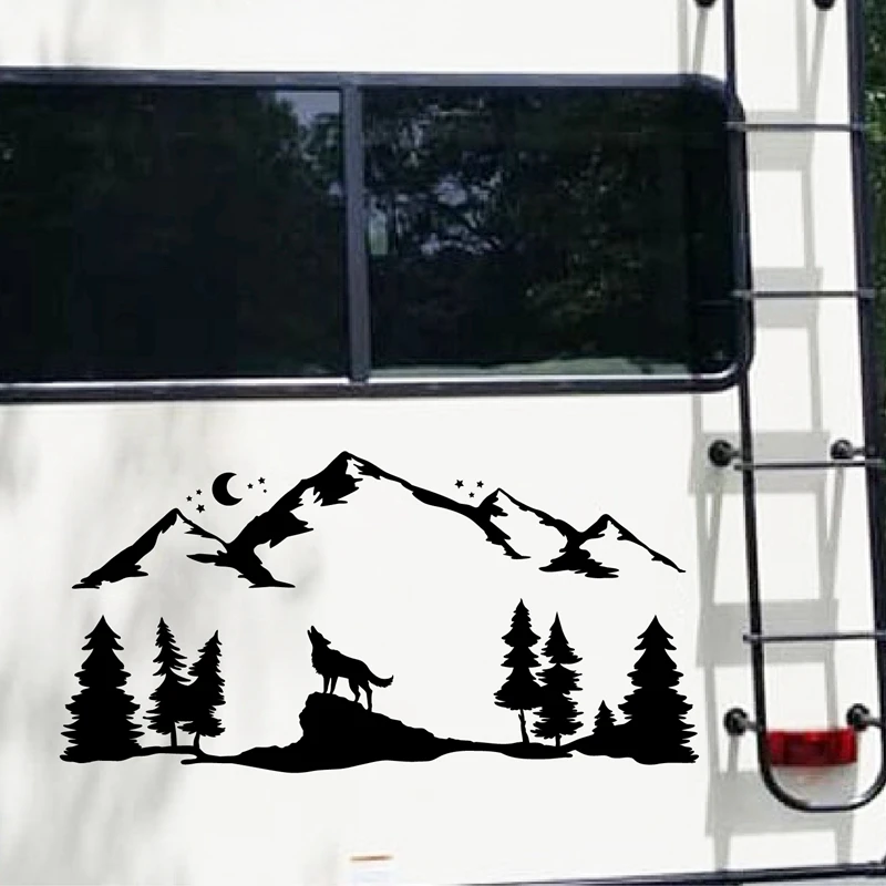 Howling Wolf Silhouette Vinyl Decals Car Decor