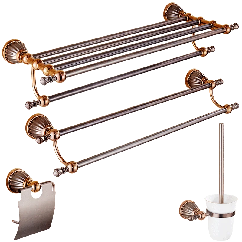 All copper rose gold towel rack european style bath towel rack bathroom