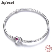 Хорошего качества оригинальные верят тема 925 стерлингового серебра зажим-сердце браслет для женщин модные браслеты украшения подарки
