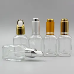 Квадратная пустая 30 мл стеклянная капельница прозрачная бутылка с цветочной корзиной и капельница бутылки для многоразового