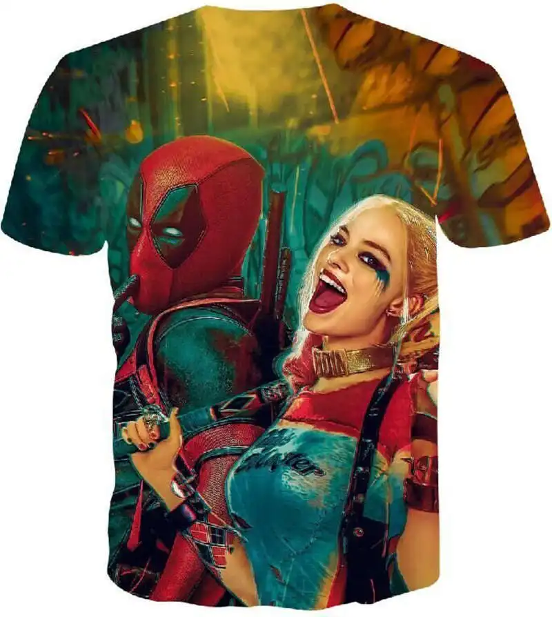 Женская игрушечная фигурка Harley Quinn Deadpool футболка Супермен Джокер Отряд Самоубийц Мужская футболка Homme 3D Camiseta футболки хип-хоп футболки одежда