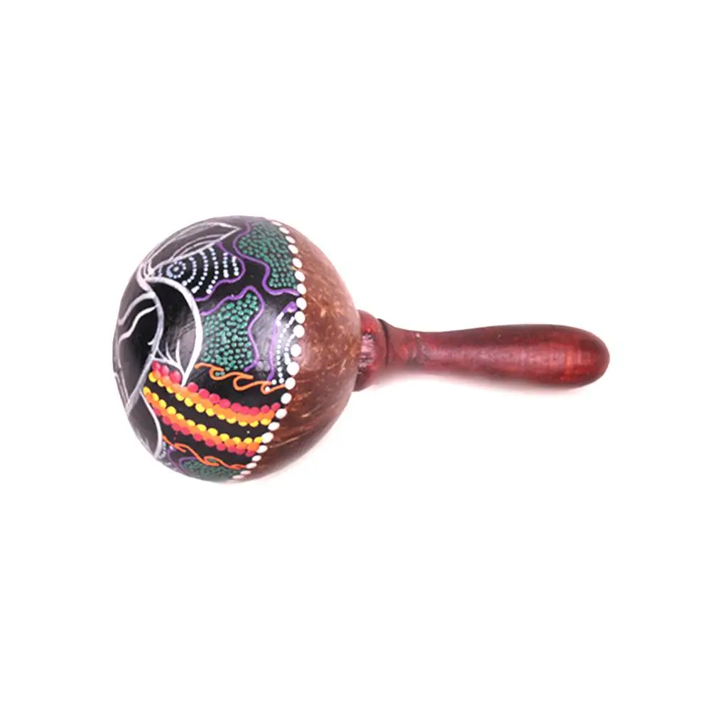 1PC Coconut Shell Sand Hammer Maraca Wood Coconut Shell Maraca Sand