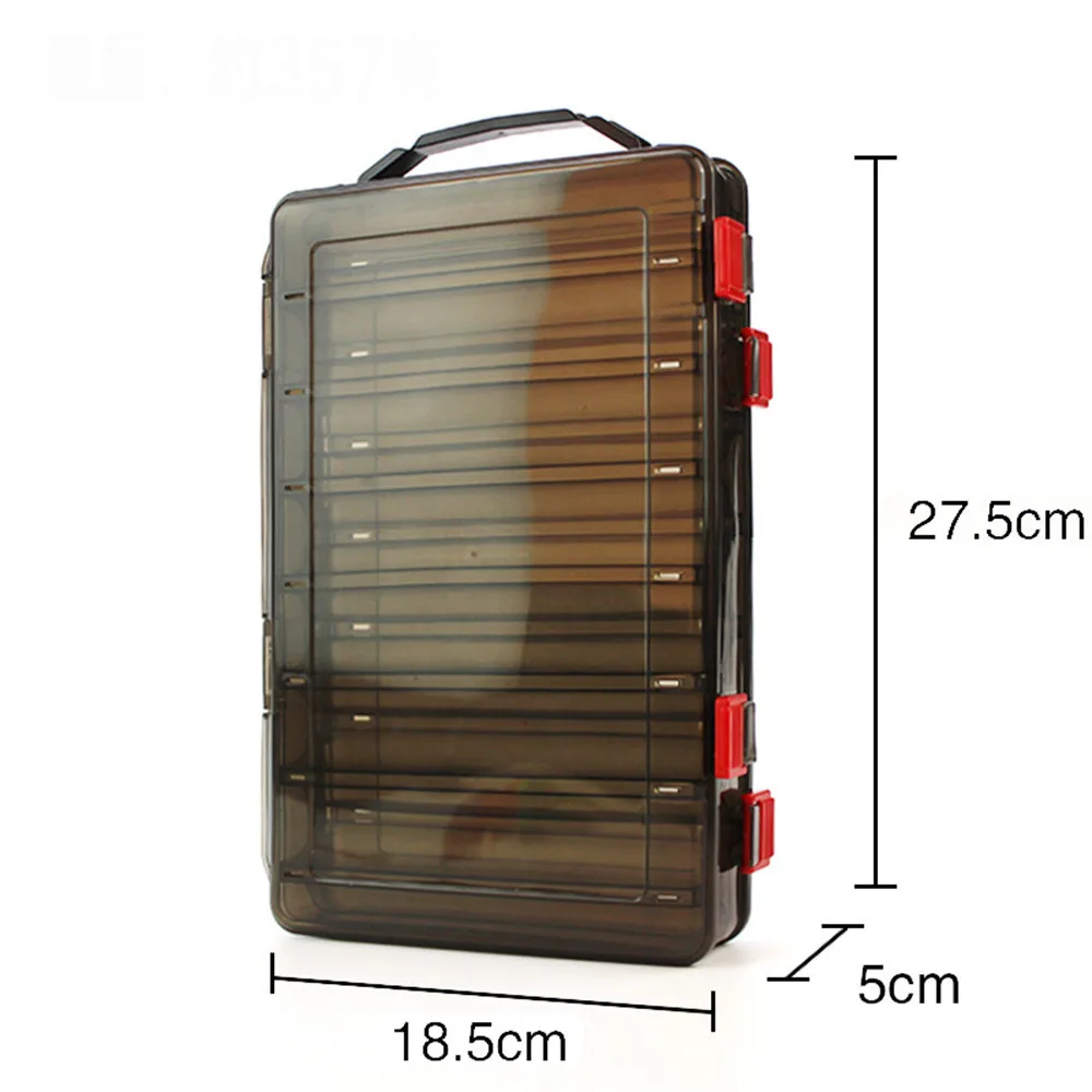 

Perimedes Outdoor Fishing Gear Baits Box Storage Plastic Double-sided 14 grid bait box Fishing Tackle Boxes easy to take#g40