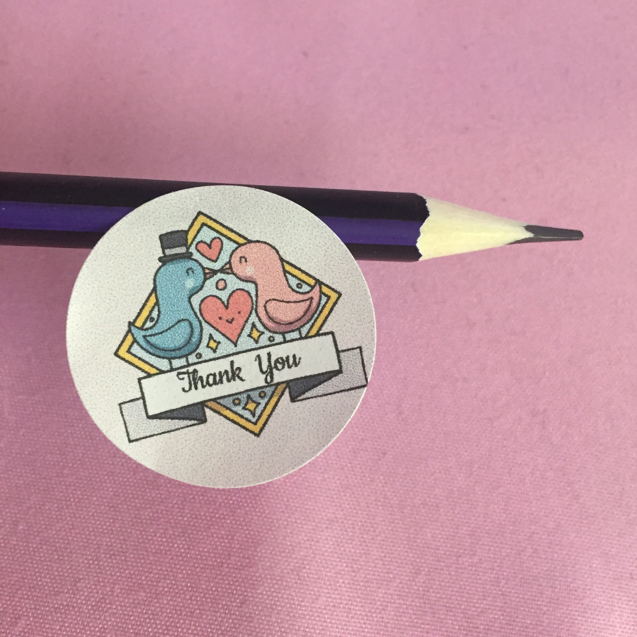 

144 Pieces 3cm Adhesive Wedding Sticker, Wedding Gift Sticker, Candy Box Sticker, Thank You Sticker