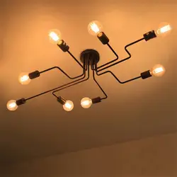 Винтажный Лофт стиль потолочные светильники, ретро Промышленный Эдисон потолочный светильник для столовой кафе СВЕТОДИОДНЫЕ лампы для