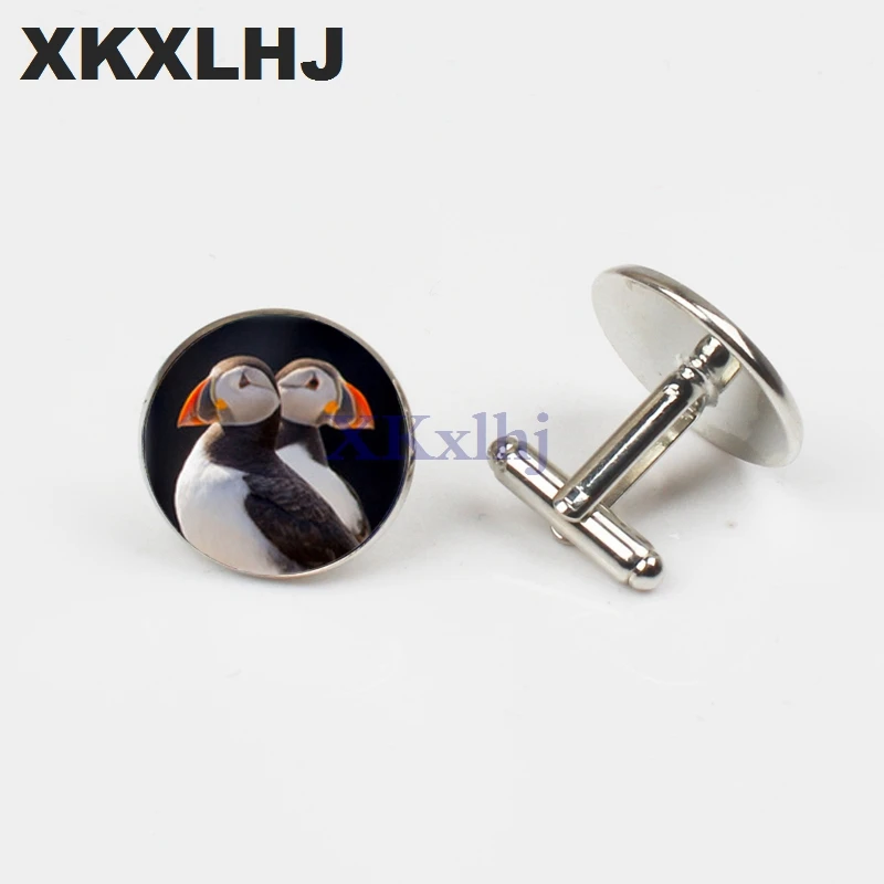XKXLHJ 2018 New Pair Of Puffins Square Cufflink Handmade Cuff Link High Quality Art Photo Jewelry Clothing Accessory | Украшения и