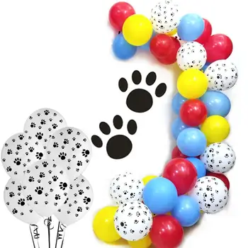 

Paw Party Balloons 100 Count - Red Yellow Blue Latex Balloons With Paw balloons For Party Decorative.