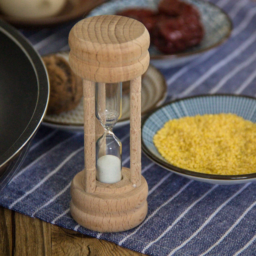 

3 Minutes Wooden Hourglass Boiled Egg Cooking Tea Timer Kitchen Timing Gadgets Home Office Desktop Hourglass Decoration