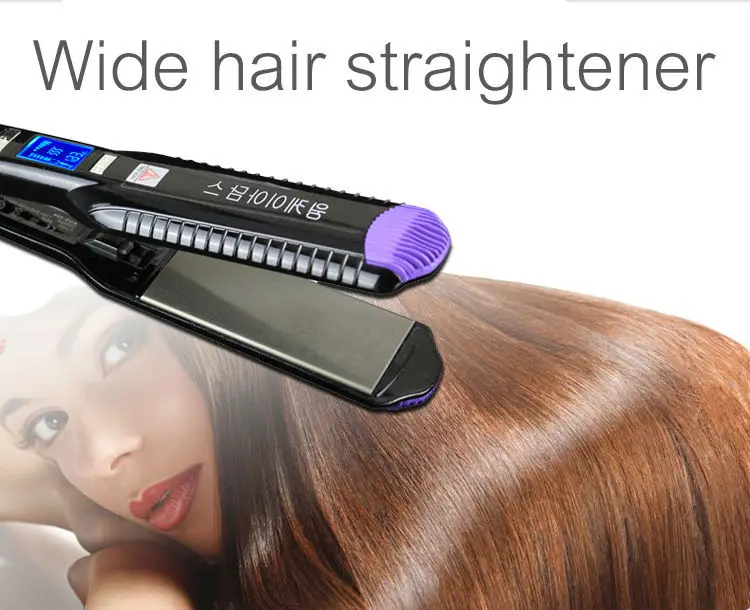 Профессиональный Выпрямитель для волос с широкими пластинами 1,5 дюйма, утюжок для выпрямления волос, утюжок для выпрямления с ЖК-дисплеем, черные утюжки для волос, инструменты для укладки