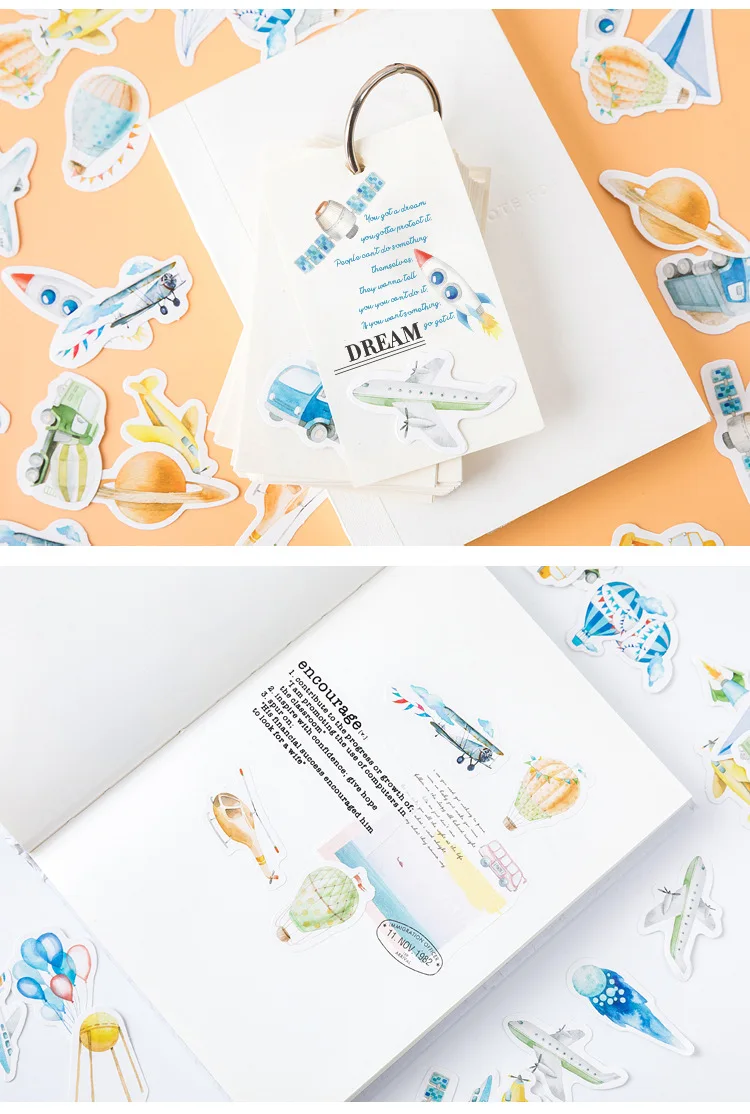 46 шт Kawaii Наклейки с дизайном «самолёт» милые детские канцелярские наклейки s Bullet бумага для журнала стикер для детей DIY Скрапбукинг дневник