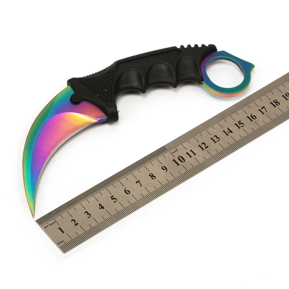 Нож Karambit CS GO, контр страйк, hawkbill, тактический коготь, karambit, нож для шеи, боевой бой, лагерь, для самообороны, для походов - Цвет: colorful