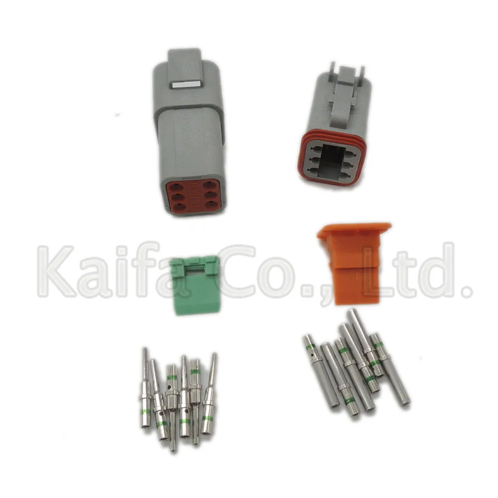 

1 sets Kit Deutsch DT 6 Pin Waterproof Electrical Wire Connector plug Kit DT06-6S DT04-6P,14 GA