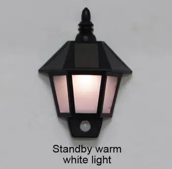 

LED Outdoor Waterproof Solar Lamp Wall Light Motion Sensor Night AUTO NO/OFF Hexagonal Porch Lights for Garden Balcony