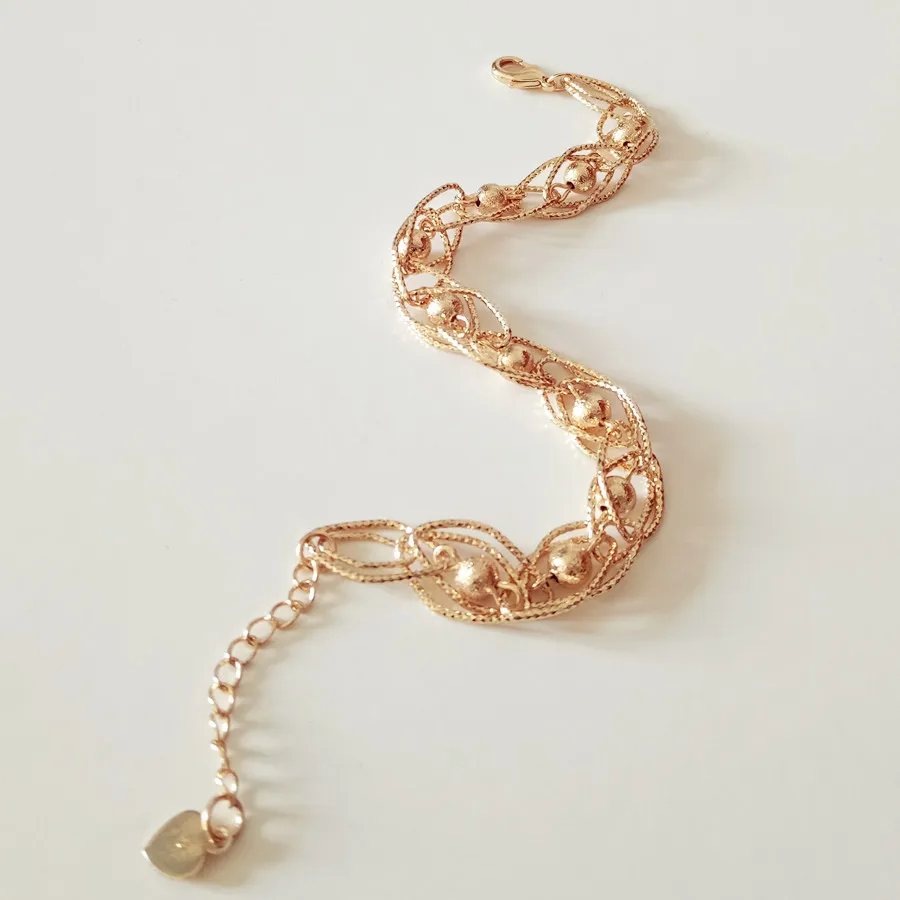 Женский браслет из розового золота 8 мм|women bracelet|link braceletwomen hand |