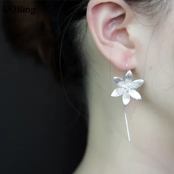 

Good Jewelry Fashion Pure 925 Sterling Silver Drop Earrings Lotus Flower Drop Earrings Jewelry Pendientes Brincos