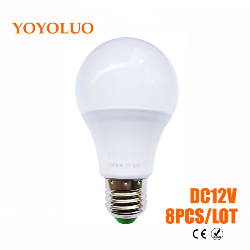 8 шт./лот E27 светодиодные лампы 3 Вт 6 DC12V Светодиодные 9 12 15 энергосберегающие вольт