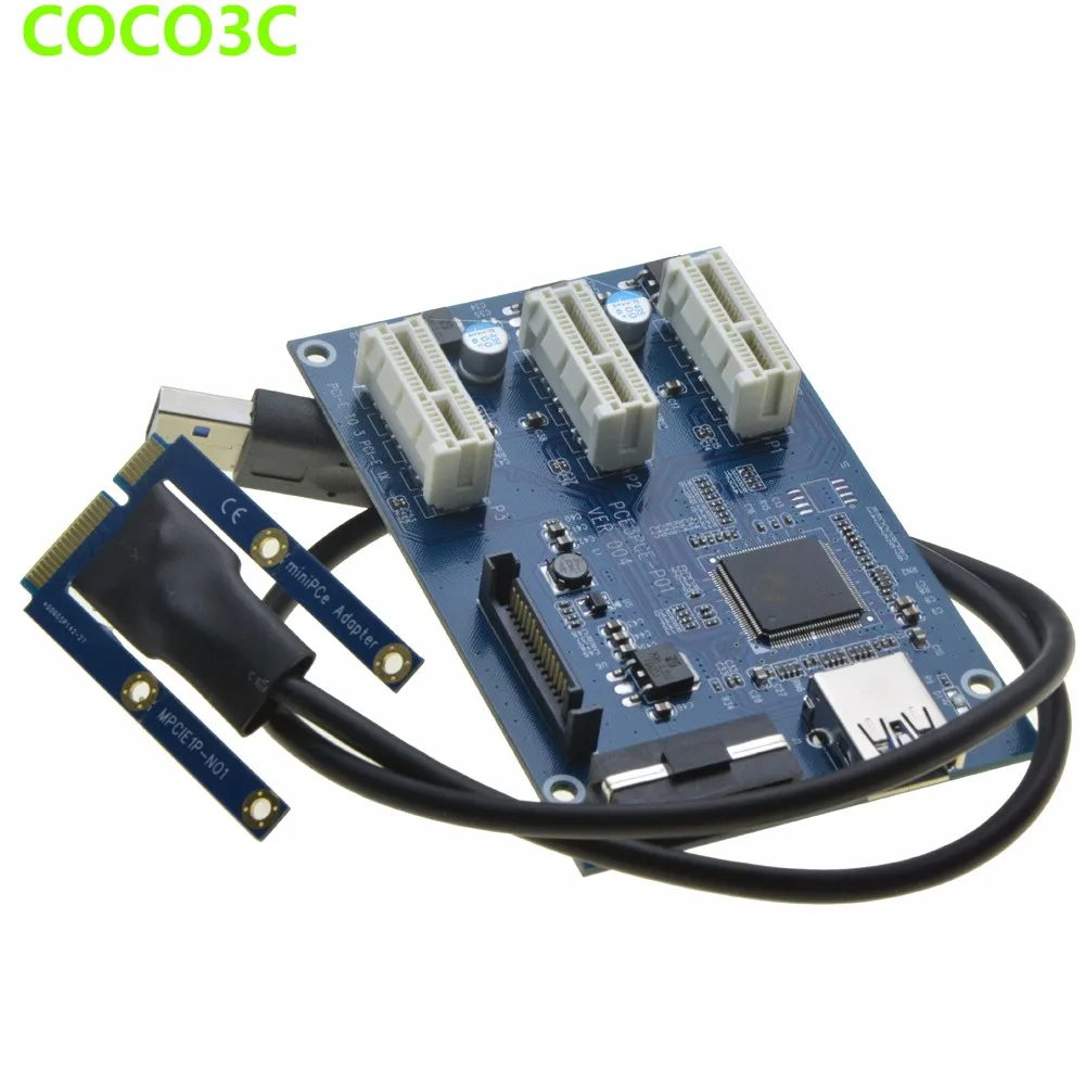 Mini PCIe 1 до 3 PCI express 1X Слоты Riser Card расширительный разветвитель адаптер Mini ATX ноутбук к PCI-e порт мультипликатор