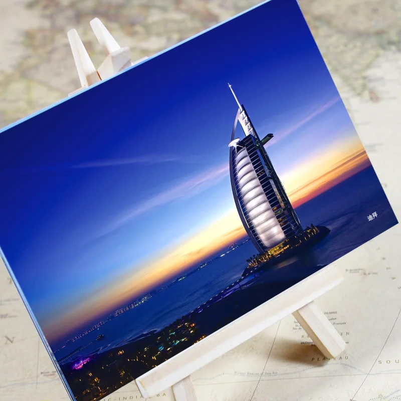 Office & School Supplies Honesty 6pcs/set charming City Series Dubai Urban Landscape Postcard /greeting Card/birthday Card/christmas Gifts