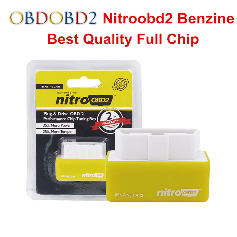 Новейший Nitro OBD2 чип дизельного бензина тюнинговая коробка вилка и привод NitroOBD2 для дизельного автомобиля больше мощности/больше крутящего момента - Цвет: Цвет: желтый