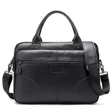 Men's Briefcase Bag Men's Genuine Leather Laptop Bag Business Tote For Document Office Portable Laptop Shoulder Bag For Man