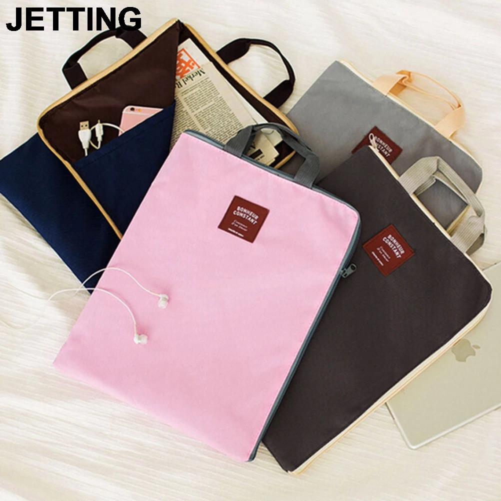 

JETTING 1PCS New A4 Canvas File Folder Bag Document Organizer Bag Cartella Documenti Archivador Documentos Briefcases 4 Colors