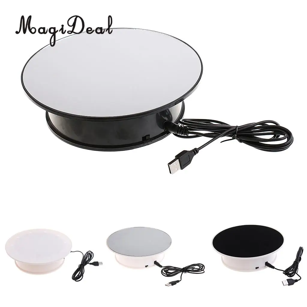 Double Use  360 Turntable Rotating Jewelry Watch Phone Ring Display Stand Holder Turn Table Plate Novelty Gift Toy