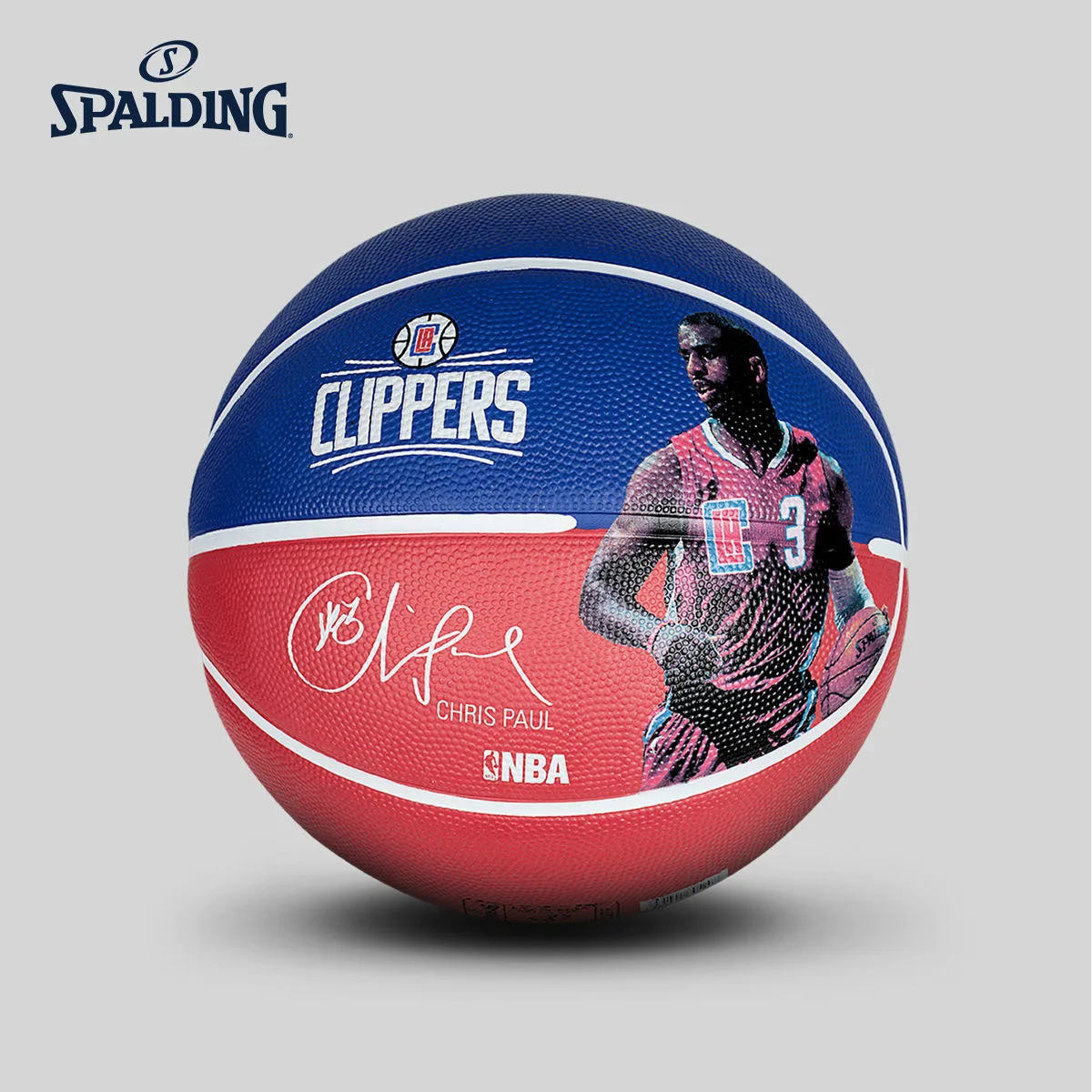 

Original SPALDING Men's 7th Basketball New Chris Paul Portrait Signature Rubber Basketball 83-350Y