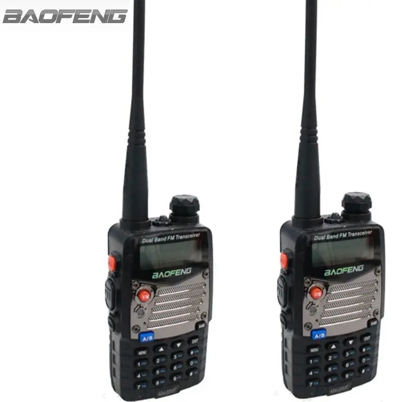 2pcs Baofeng Walkie Talkie UV-5RA PLUS Metal Black Ham Amateur Two Way Radio Dual Band VHF UHF Radios