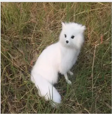 

WYZHY Gift simulation white fox small gift garden home decoration 16cm