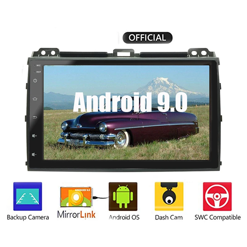 

Android 9.0 car dvd player for Toyota Prado 120 2004-2009 in dash 2 din 1024 * 600 gps video head unit for car radio